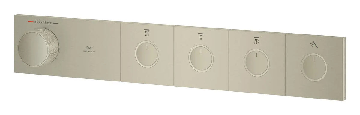 Grohtherm Aqua Tiles 4 Outlet Thermostatic Trim // BRUSHED NICKEL INFINITYFINISH // 274427_ZZF_107177EN00_005_01_0_CDNwebp.webp