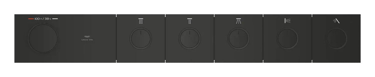 Grohtherm Aqua Tiles 5 Outlet Thermostatic Trim // MATTE BLACK // 274450_ZZF_1071782430_004_01_0_CDNwebp.webp