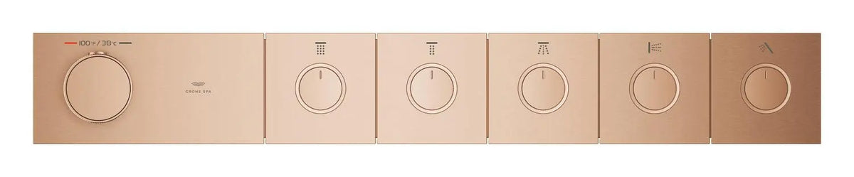 Grohtherm Aqua Tiles 5 Outlet Thermostatic Trim // BRUSHED WARM SUNSET // 274510_ZZF_107178DL00_004_01_0_CDNwebp.webp