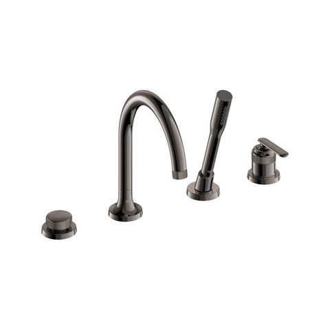 Listra 4-Hole Single-Handle Deck Mount Roman Tub Faucet with 1.75 gpm (6.6L/min) Hand Shower - Hard Graphite