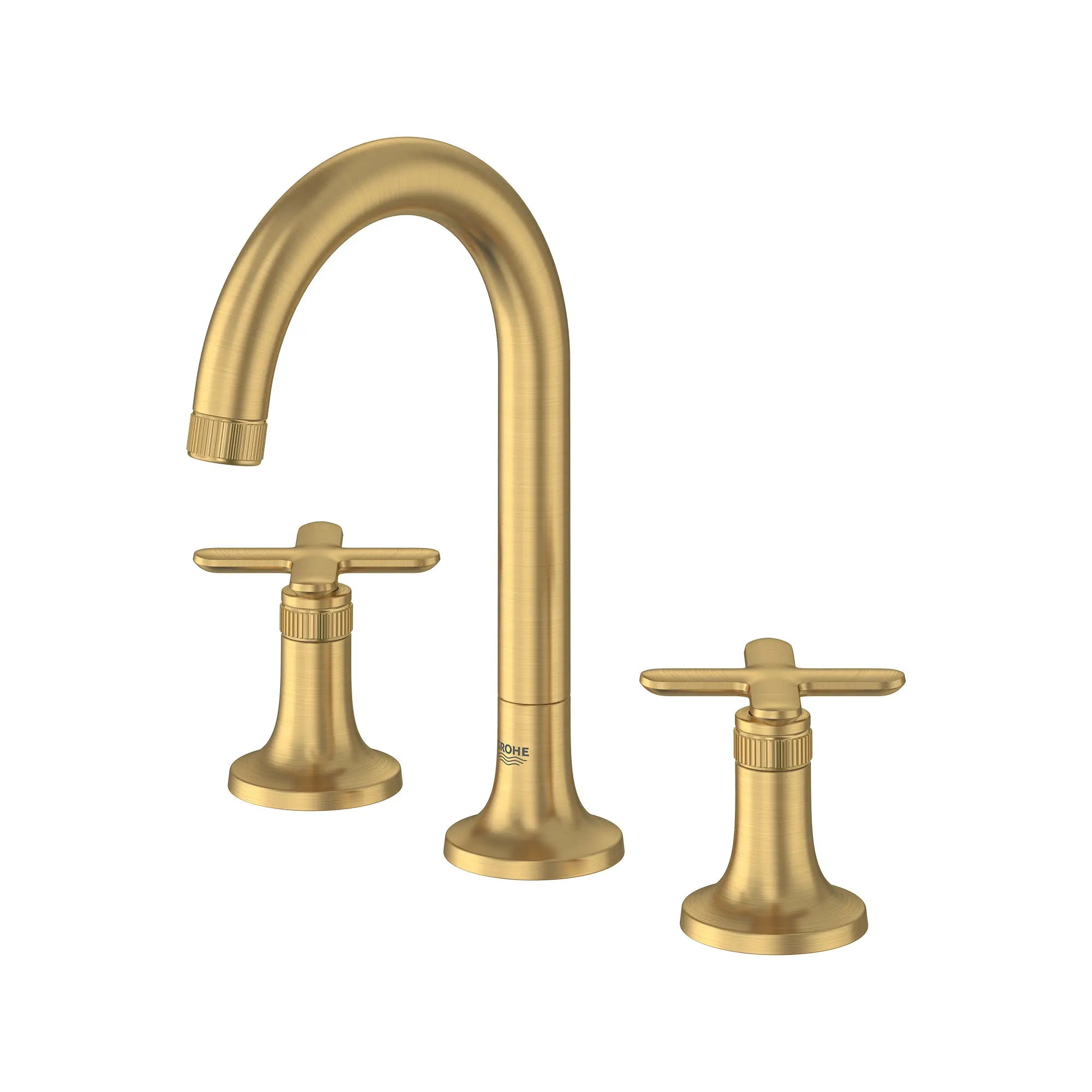 Listra Deck Mount Widespread Bathroom Faucet, 1.2gpm (4.5L/min) // BRUSHED COOL SUNRISE // 275281_Listra_SiloLeft_106221GN00_106238GN00_0001_SEPTEMBER2024_0_CDNwebp.webp