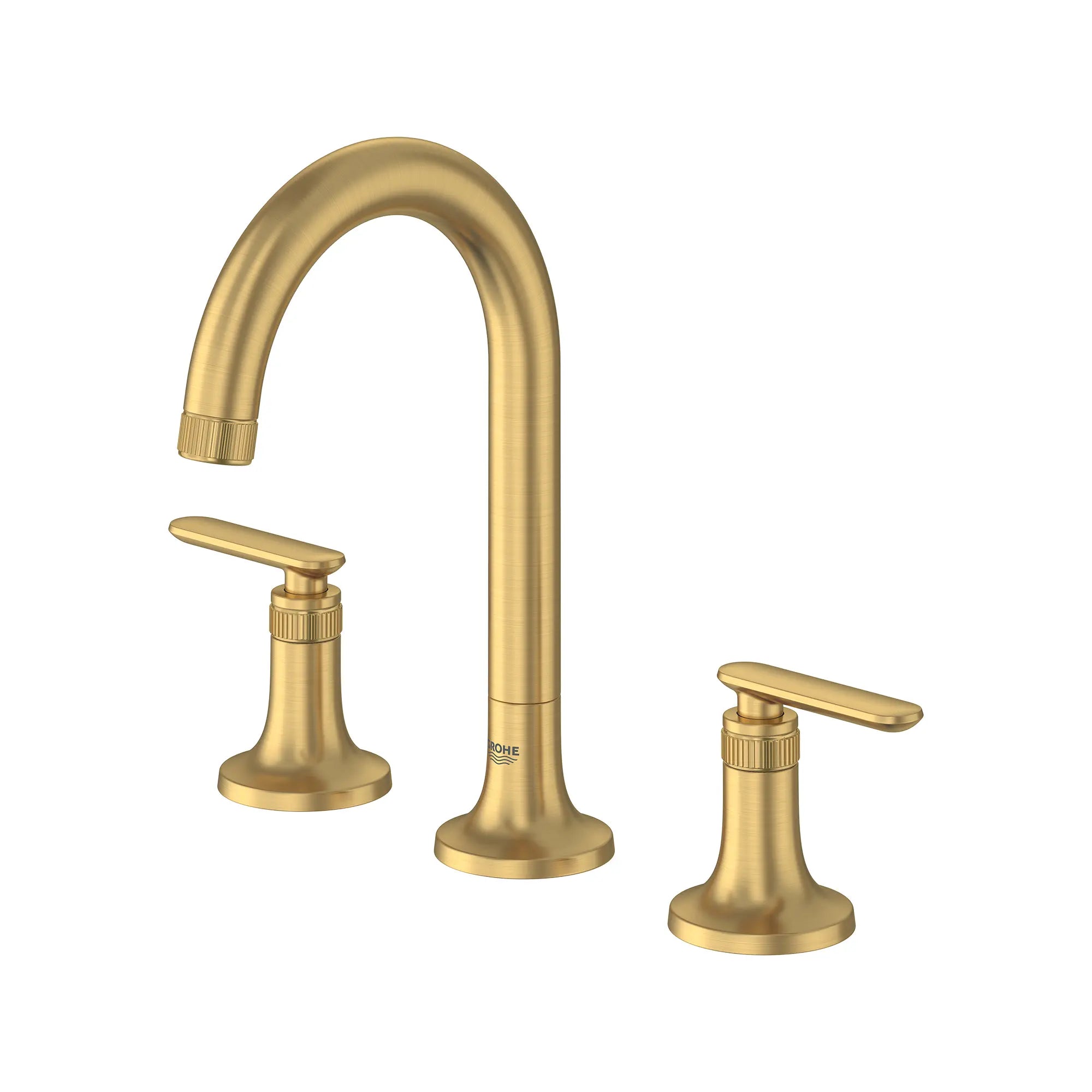 Listra Deck Mount Widespread Bathroom Faucet, 1.2gpm (4.5L/min) // BRUSHED COOL SUNRISE // 275283_Listra_SiloLeft_106221GN00_106257GN00_0001_SEPTEMBER2024_0_CDNwebp.webp