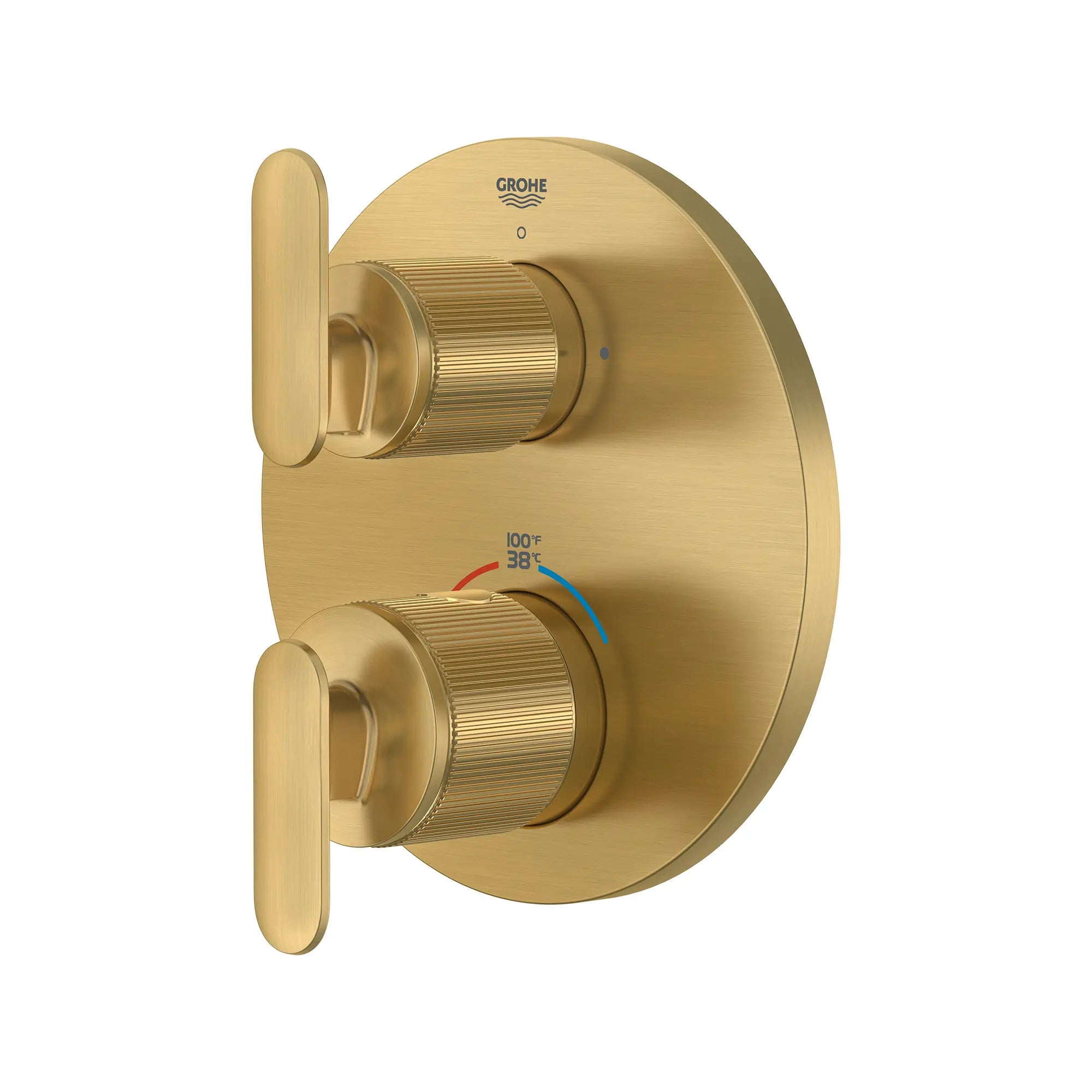 Listra Dual Function 2-Handle Thermostatic Valve Trim // BRUSHED COOL SUNRISE // 275289_Listra_SiloLeft_106244GN00_0001_SEPTEMBER2024_0_CDNwebp.webp