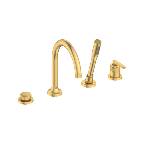 Listra 4-Hole Single-Handle Deck Mount Roman Tub Faucet with 1.75 gpm (6.6L/min) Hand Shower - Brushed Cool Sunrise