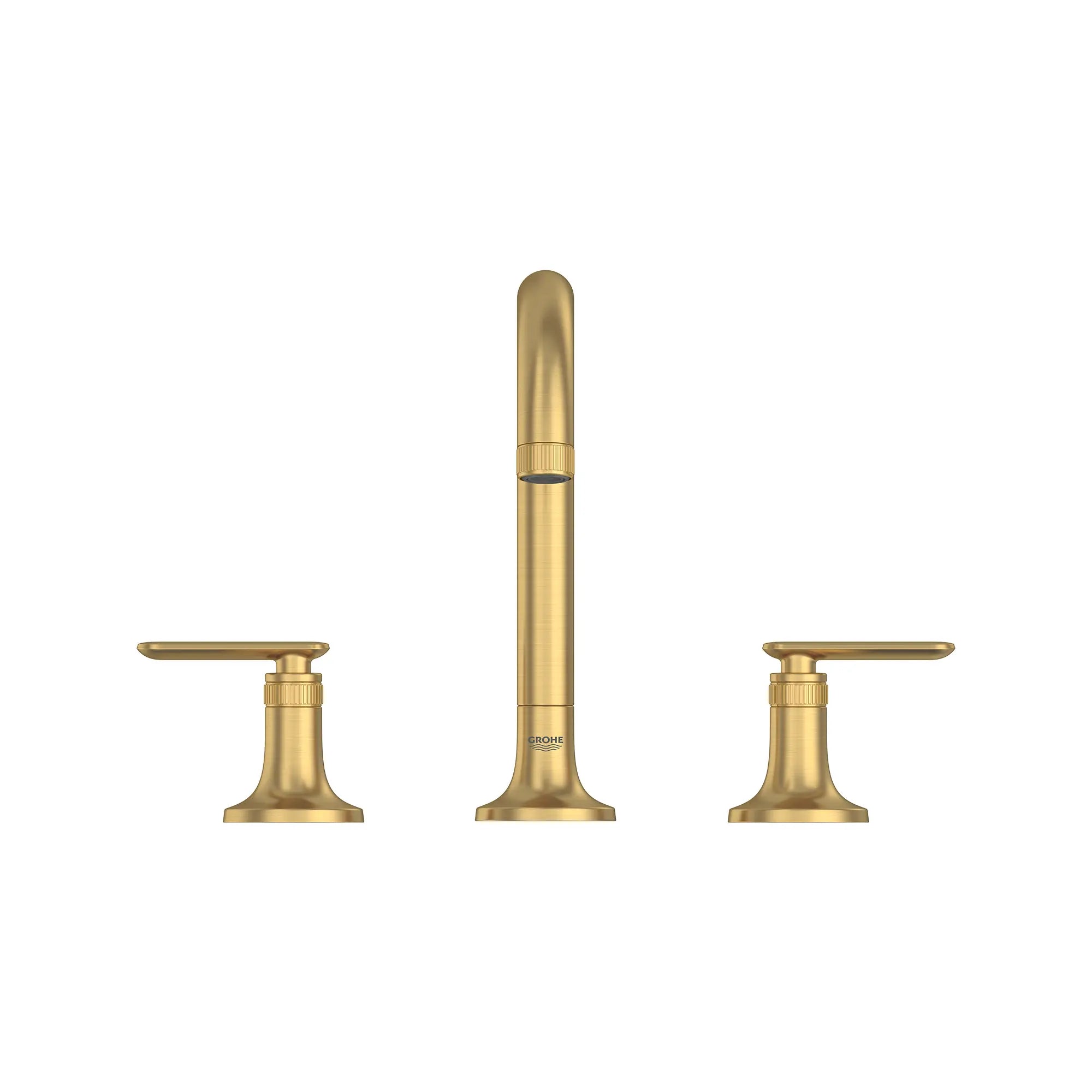 Listra Deck Mount Widespread Bathroom Faucet, 1.2gpm (4.5L/min) // BRUSHED COOL SUNRISE // 275355_Listra_SiloStraight_106221GN00_106257GN00_0001_SEPTEMBER2024_0_CDNwebp.webp