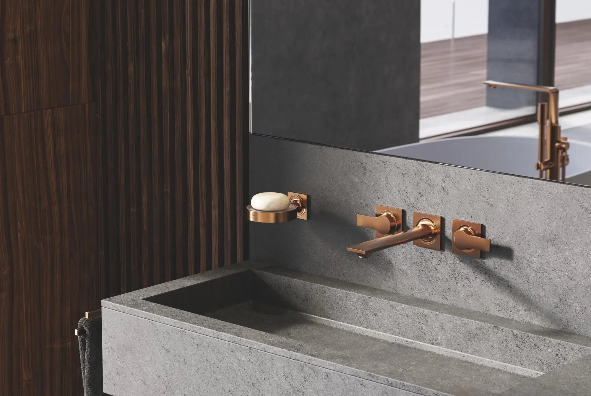 Allure Single-Handle Freestanding Tub Faucet with 1.75 GPM (6.6 L/min) Hand Shower // BRUSHED WARM SUNSET // 275530_ZZH_T20193H02_000_01_0_CDNwebp.webp