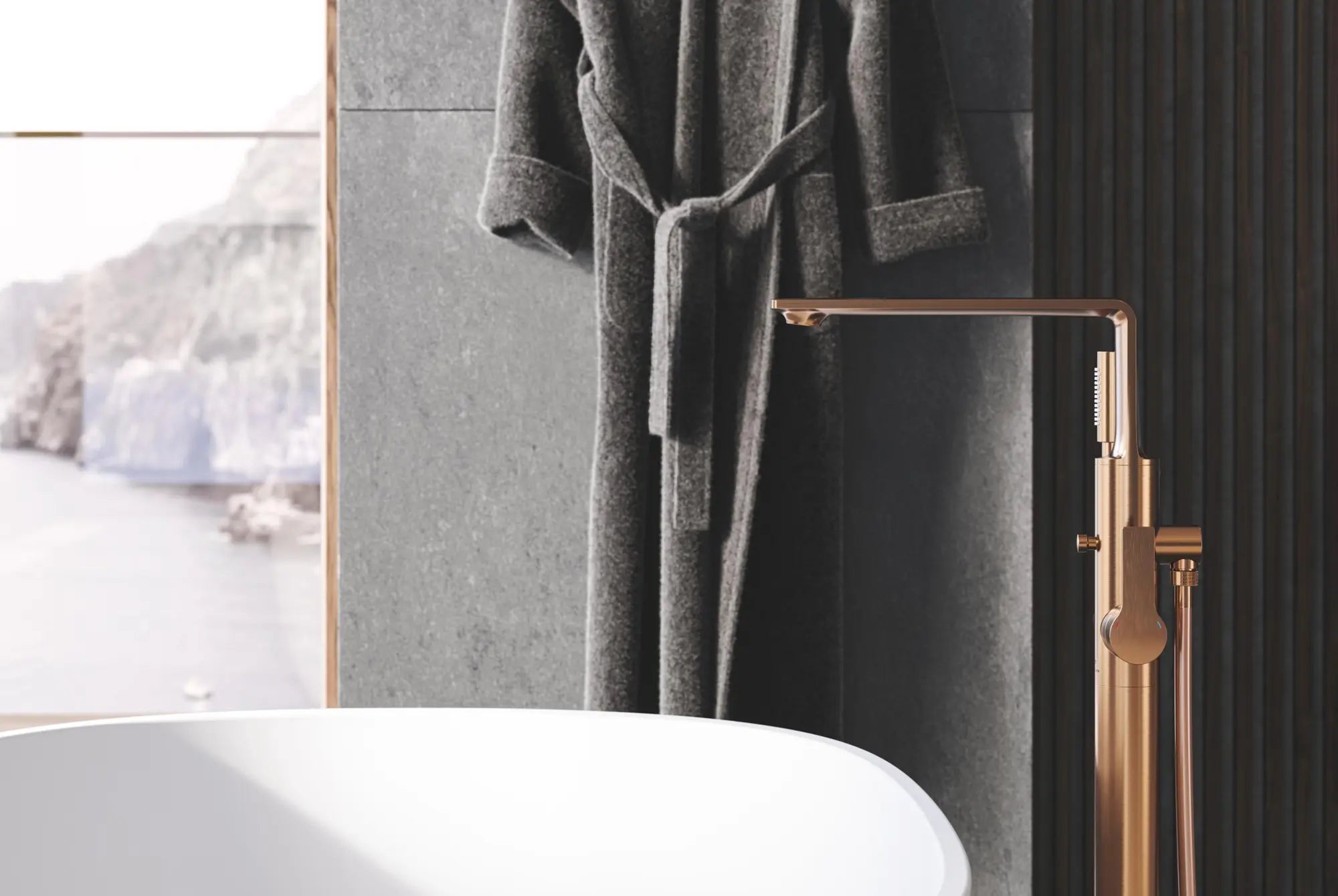 Allure Single-Handle Freestanding Tub Faucet with 1.75 GPM (6.6 L/min) Hand Shower // BRUSHED WARM SUNSET // 275531_ZZH_T25222G04_000_01_0_CDNwebp.webp