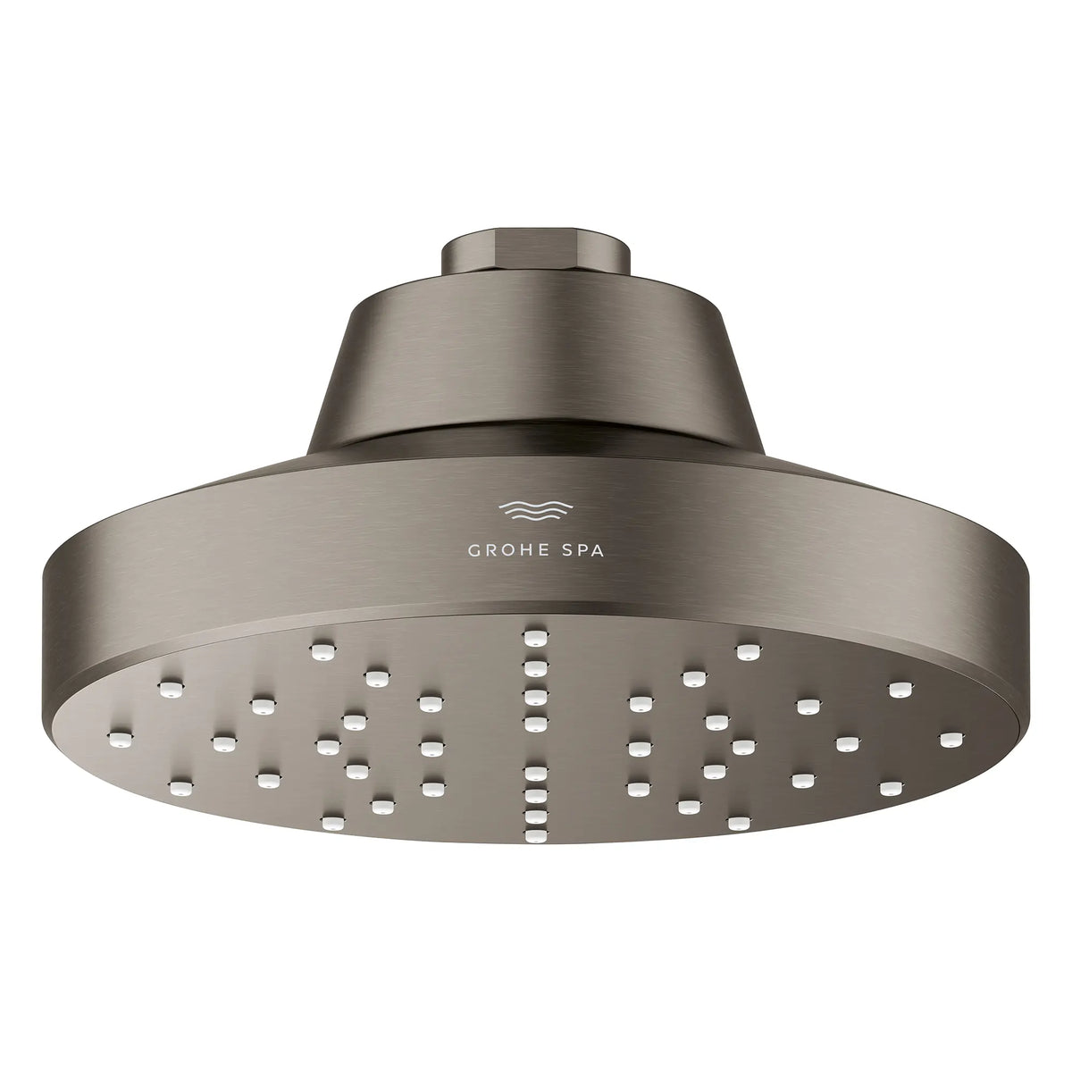 Rainshower Aqua 140 Single Spray 5 1/2" Showerhead with AquaBooster 2.5 GPM (9.5 L/min) // BRUSHED HARD GRAPHITE // 275800_Aqua_Booster_SiloFront_111518AL00_002_October2025_0_CDNwebp.webp