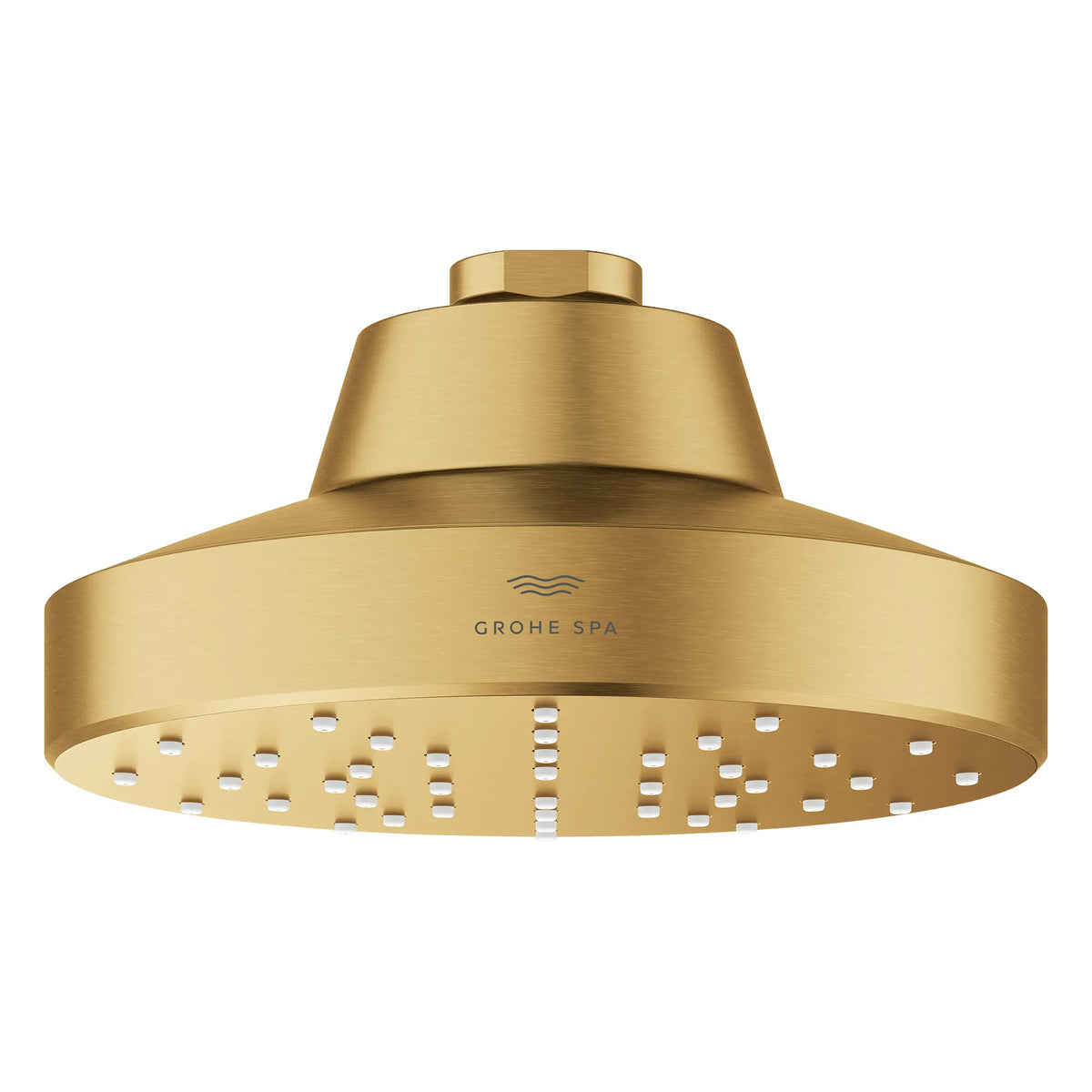 Rainshower Aqua 140 Single Spray 5 1/2" Showerhead with AquaBooster 2.5 GPM (9.5 L/min) // BRUSHED COOL SUNRISE // 275813_Aqua_Booster_SiloFront_111518GN00_001_October2025_0_CDNwebp.webp