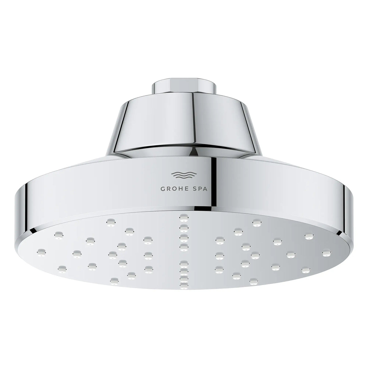 Rainshower Aqua 140 Single Spray 5 1/2" Showerhead with AquaBooster 2.5 GPM (9.5 L/min) // GROHE STARLIGHT CHROME // 275815_Aqua_Booster_SiloFront_1115180000_002_October2025_0_CDNwebp.webp