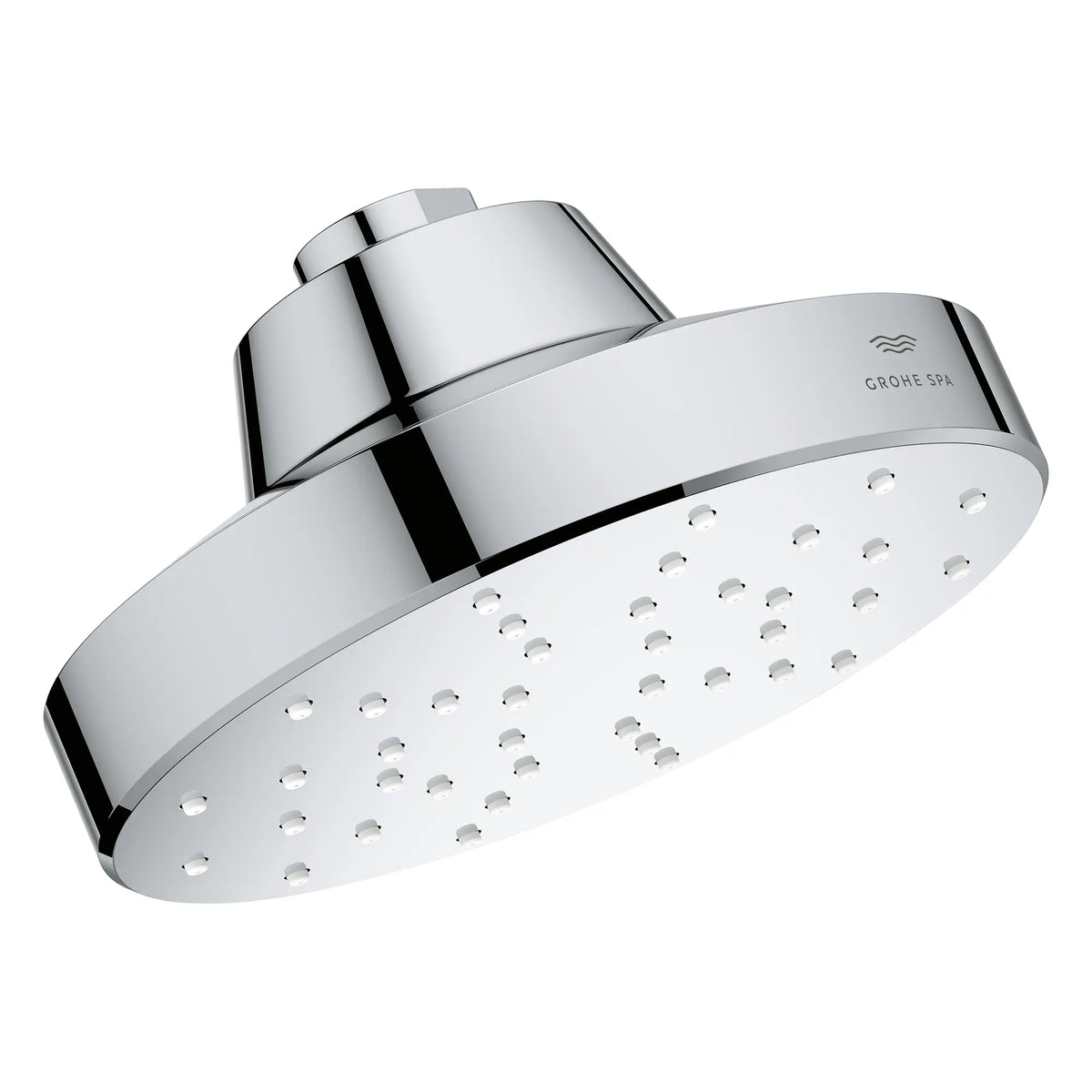 Rainshower Aqua 140 Single Spray 5 1/2" Showerhead with AquaBooster 2.5 GPM (9.5 L/min) // GROHE STARLIGHT CHROME // 275834_Aqua_Booster_SiloRight_1115180000_002_October2025_0_CDNwebp.webp