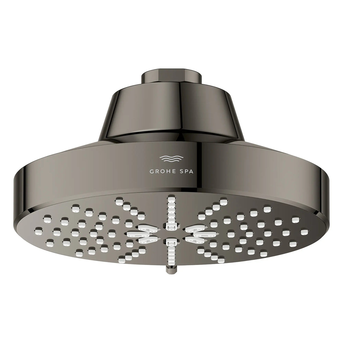 Rainshower Aqua Multi Spray 5 1/2" Showerhead with AquaBooster 2.5 GPM (9.5 L/min) // HARD GRAPHITE // 275852_Aqua_Booster_SiloFront_111611A000_002_October2025_0_CDNwebp.webp