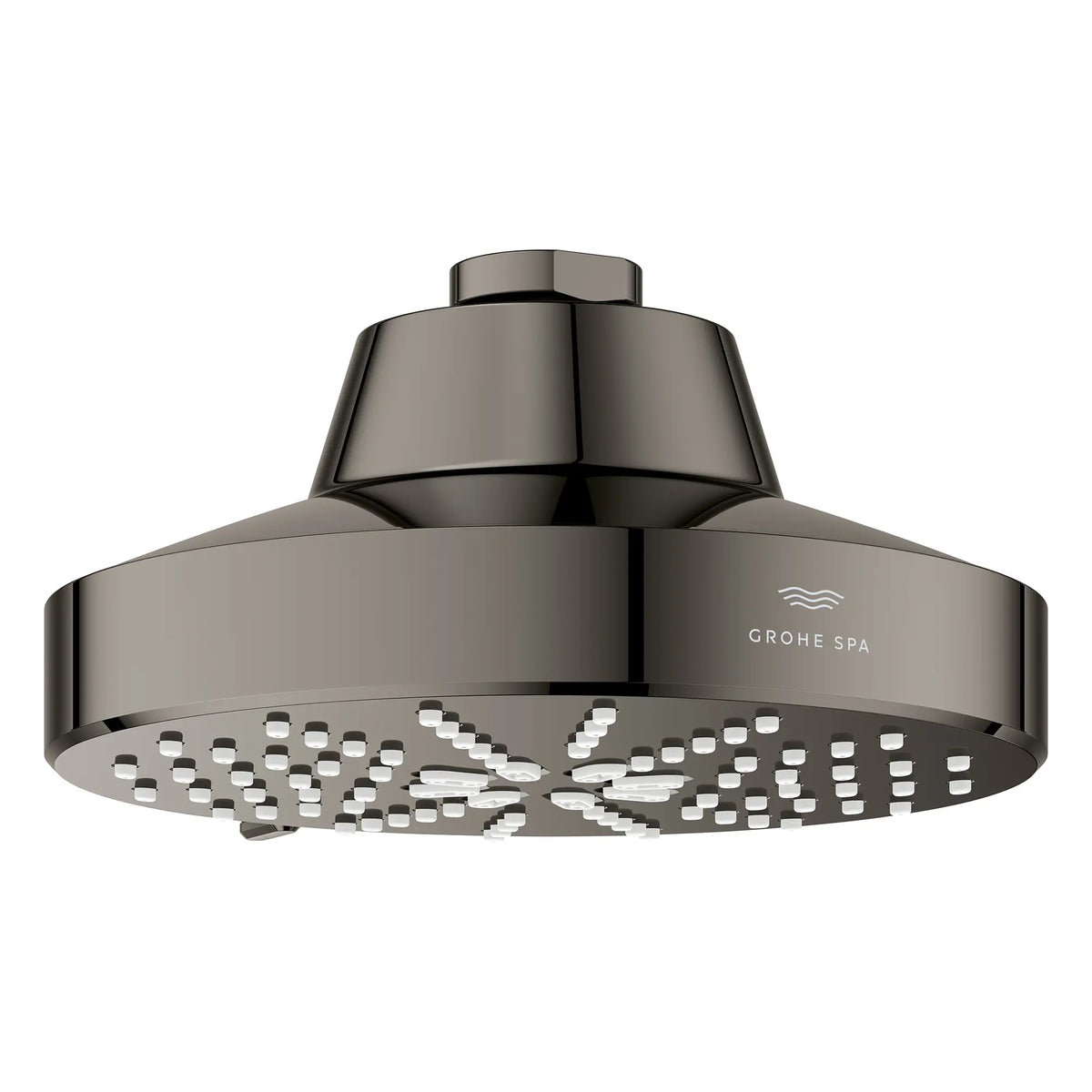 Rainshower Aqua Multi Spray 5 1/2" Showerhead with AquaBooster 2.5 GPM (9.5 L/min) // HARD GRAPHITE // 275853_Aqua_Booster_SiloFront_111611A000_007_01_0_CDNwebp.webp
