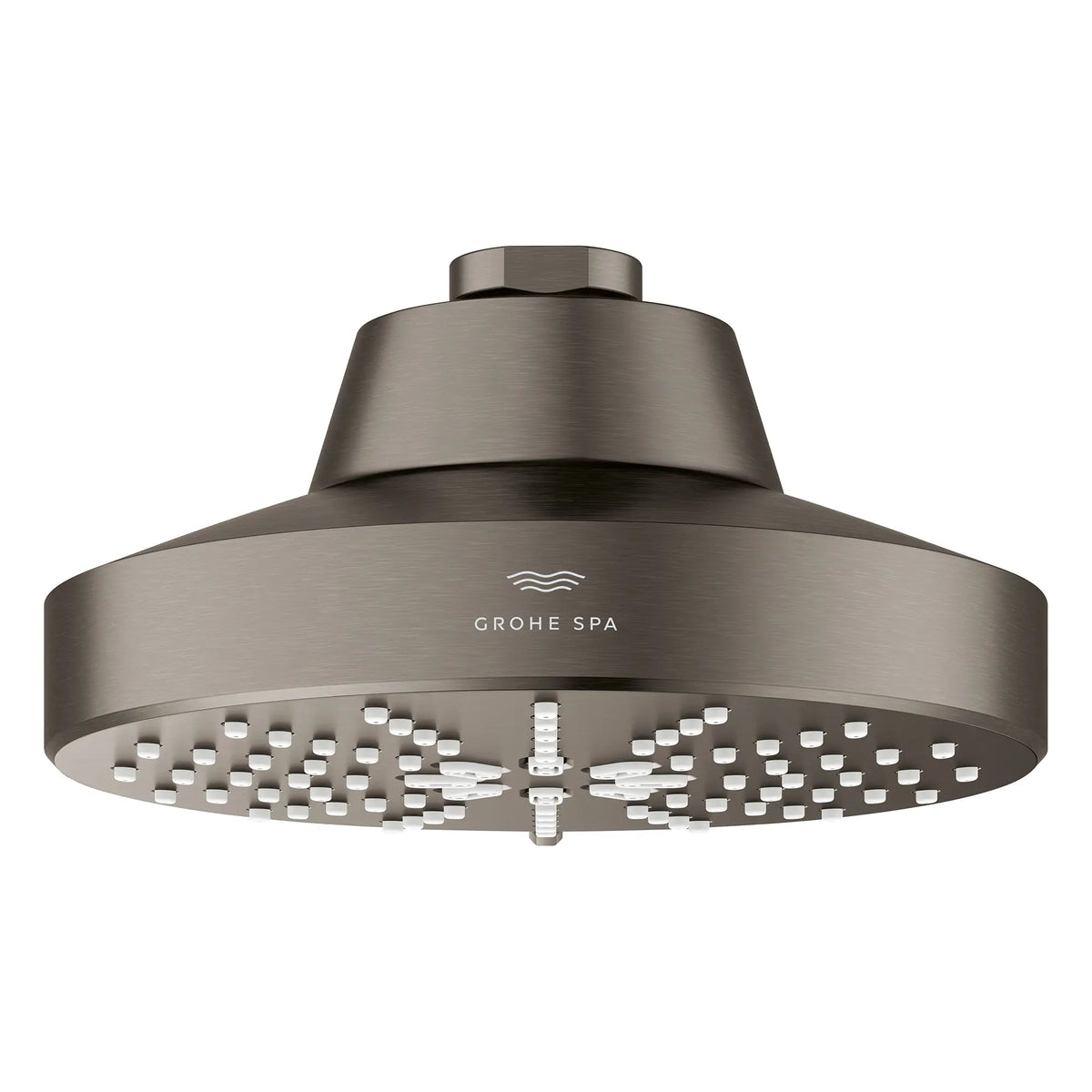 Rainshower Aqua 140 Multi Spray 5 1/2" Shower Head with AquaBooster 1.75 GPM (6.6 L/min) // BRUSHED HARD GRAPHITE // 275854_Aqua_Booster_SiloFront_111611AL00_001_October2025_0_CDNwebp.webp