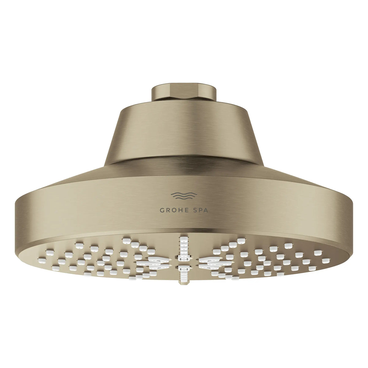 Rainshower Aqua Multi Spray 5 1/2" Showerhead with AquaBooster 2.5 GPM (9.5 L/min) // BRUSHED NICKEL INFINITYFINISH // 275857_Aqua_Booster_SiloFront_111611EN00_001_October2025_0_CDNwebp.webp