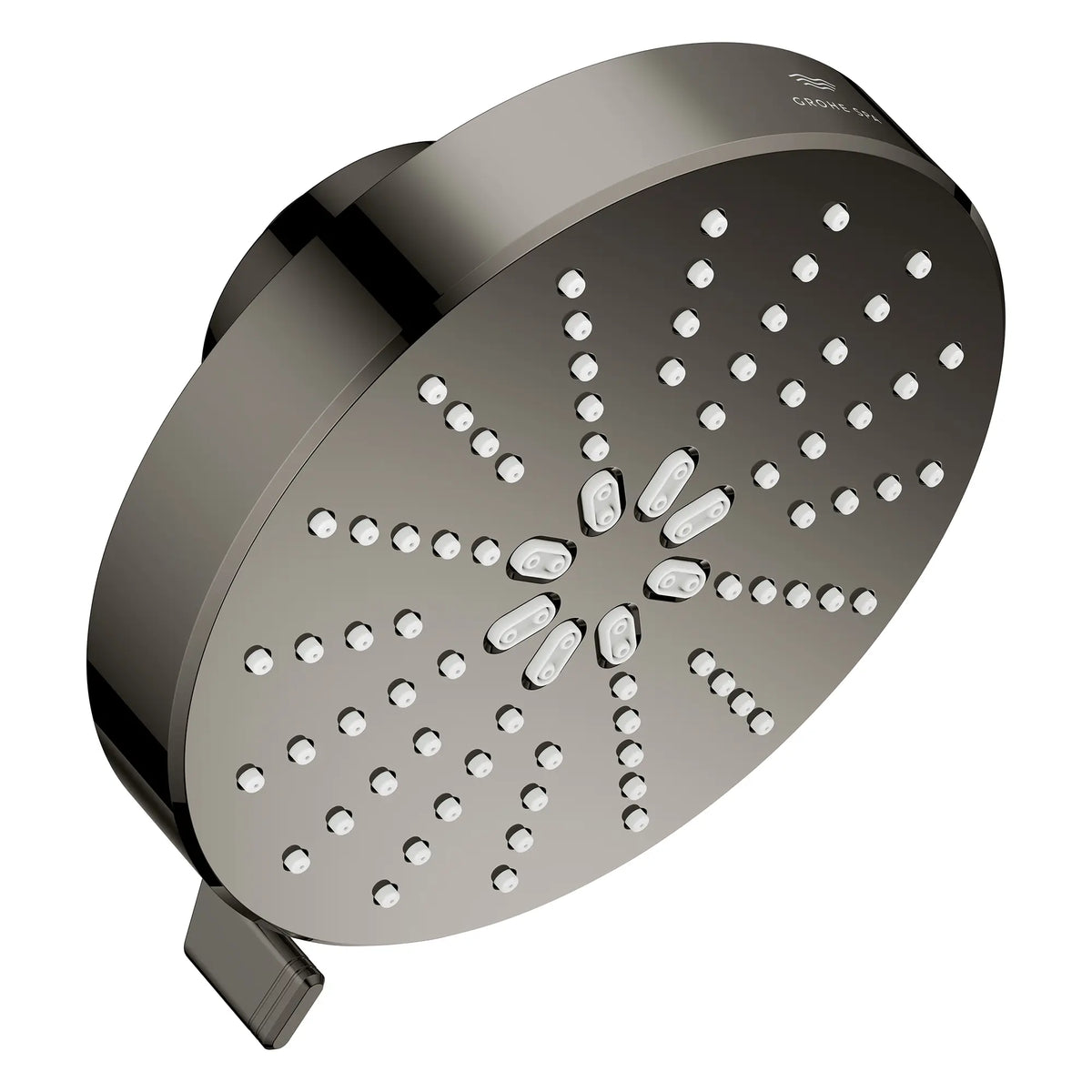 Rainshower Aqua Multi Spray 5 1/2" Showerhead with AquaBooster 2.5 GPM (9.5 L/min) // HARD GRAPHITE // 275865_Aqua_Booster_SiloRight_111611A000_001_October2025_0_CDNwebp.webp