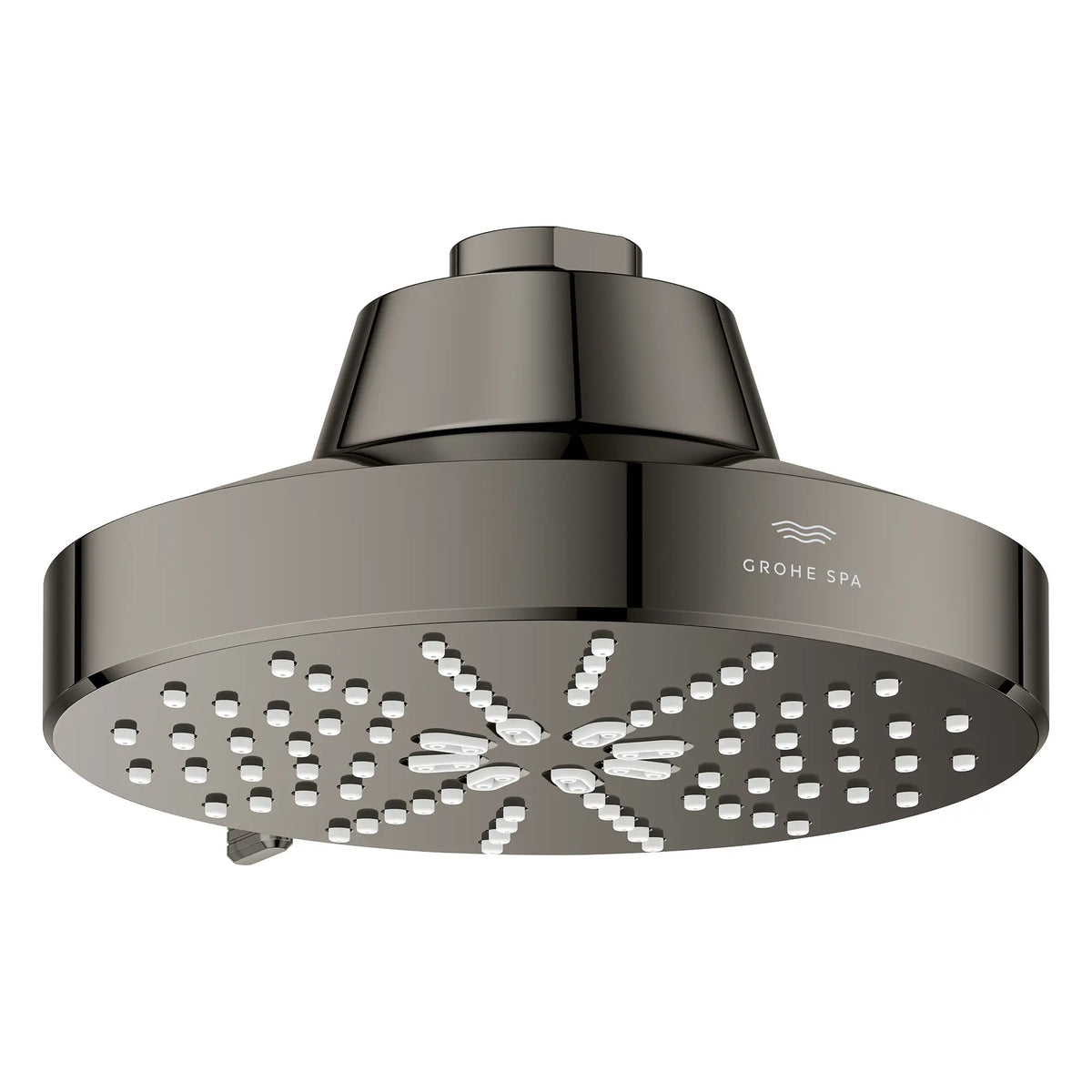 Rainshower Aqua Multi Spray 5 1/2" Showerhead with AquaBooster 2.5 GPM (9.5 L/min) // HARD GRAPHITE // 275870_Aqua_Booster_SiloRight_111611A000_003_October2025_0_CDNwebp.webp