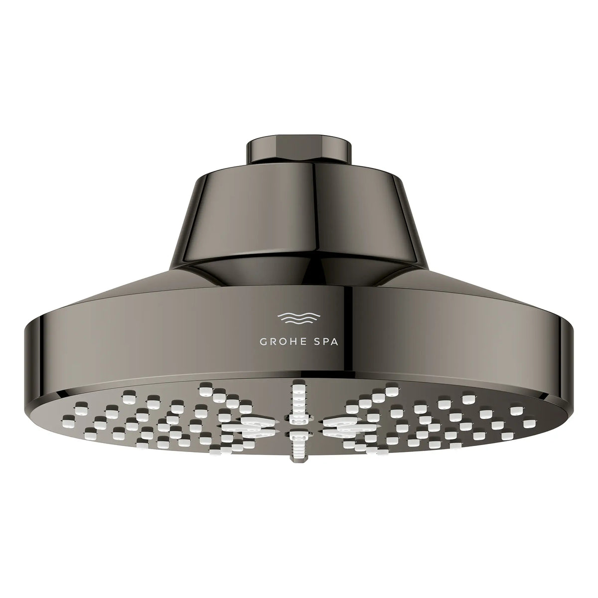 Rainshower Aqua Multi Spray 5 1/2" Showerhead with AquaBooster 2.5 GPM (9.5 L/min) // HARD GRAPHITE // 275871_Aqua_Booster_SiloFront_111611A000_001_October2025_0_CDNwebp.webp