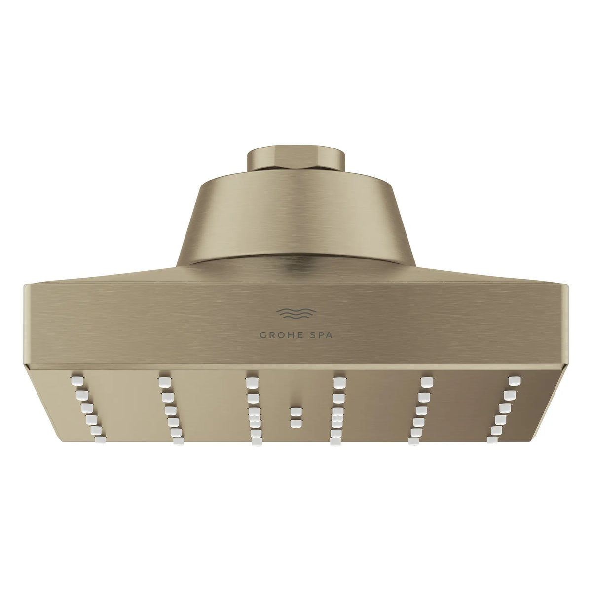Rainshower Aqua Single Spray 5 1/2" Square Showerhead with AquaBooster 1.75 GPM (6.6 L/min) // BRUSHED NICKEL INFINITYFINISH // 275879_Aqua_Booster_SiloFront_111661EN00_001_October2025_0_CDNwebp.webp