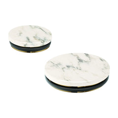 [48466000] Atrio Private Collection White Attica Caesarstone Stick Handles for 2-Handle Thermostatic Trim (Pair) - WHITE ATTICA CAESARSTONE