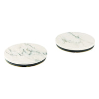 [48462000] Atrio Private Collection White Attica Caesarstone Handle Inserts for Roman Tub Faucets (Pair) - WHITE ATTICA CAESARSTONE