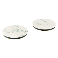 [48462000] Atrio Private Collection White Attica Caesarstone Handle Inserts for Roman Tub Faucets (Pair) - WHITE ATTICA CAESARSTONE