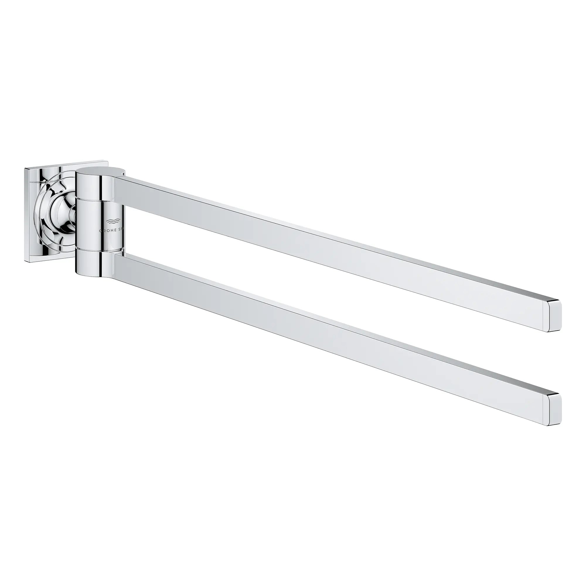 Allure 24" Double Towel Bar // GROHE STARLIGHT CHROME // 276101_Allure_Silo-SpecSheet_40342001_0001_Feb2023_0_CDNwebp_27770593-dce7-4150-b11d-10c3b60832a3.webp