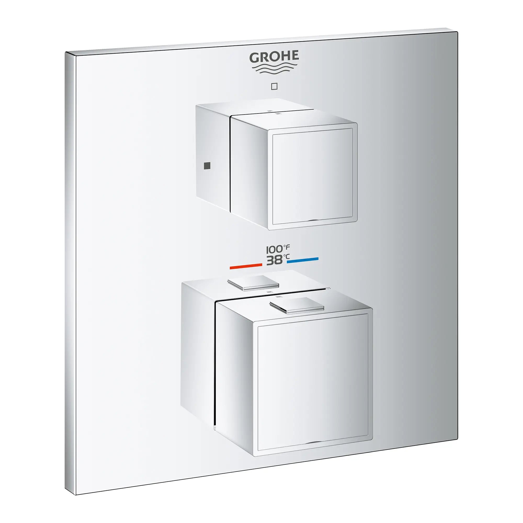 Dual Function 2-Handle Thermostatic Valve Trim // GROHE STARLIGHT CHROME // 276119_24158000_1_Silo-SpecSheet_0_CDNwebp.webp