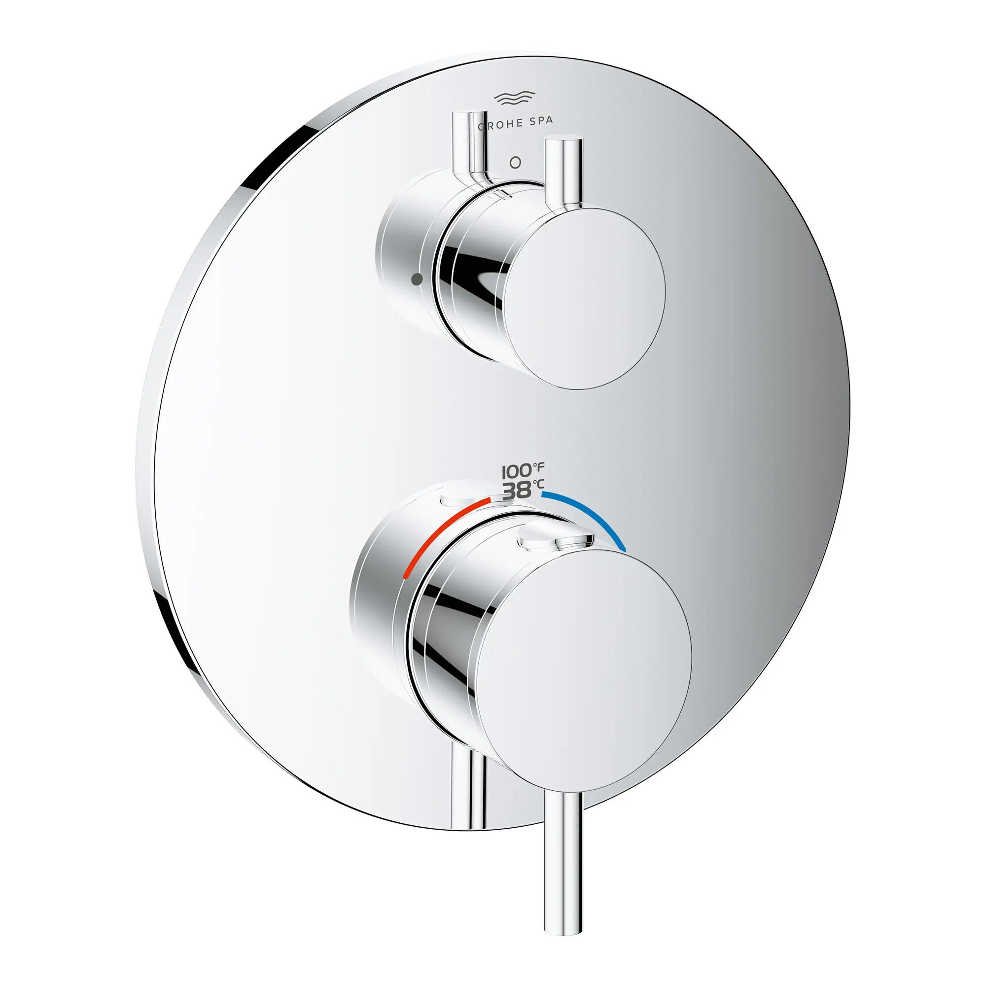 Atrio Single Function 2-Handle Thermostatic Valve Trim // GROHE STARLIGHT CHROME // 276120_Atrio_Silo-SpecSheet_24360000_0001_Feb2023_0_CDNwebp.webp