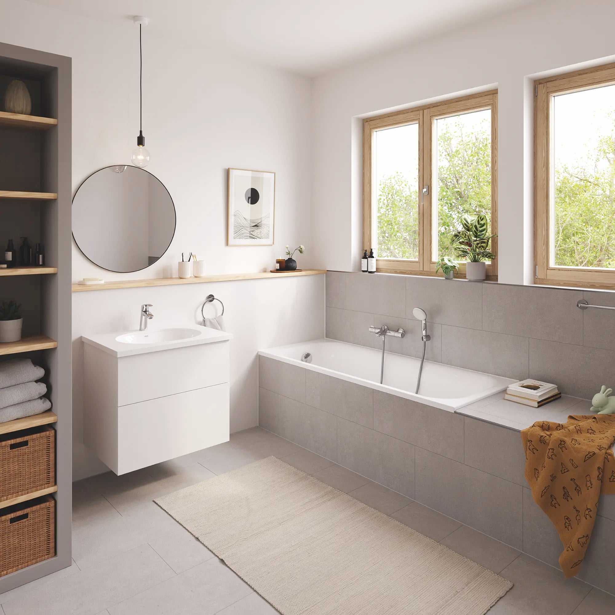 4-Hole Single Handle Deck Mount Roman Tub Faucet with 1.75 GPM (6.6 L/min) Hand Shower // GROHE STARLIGHT CHROME // 276898_ZZH_T39150I01_000_01_0_CDNwebp.webp