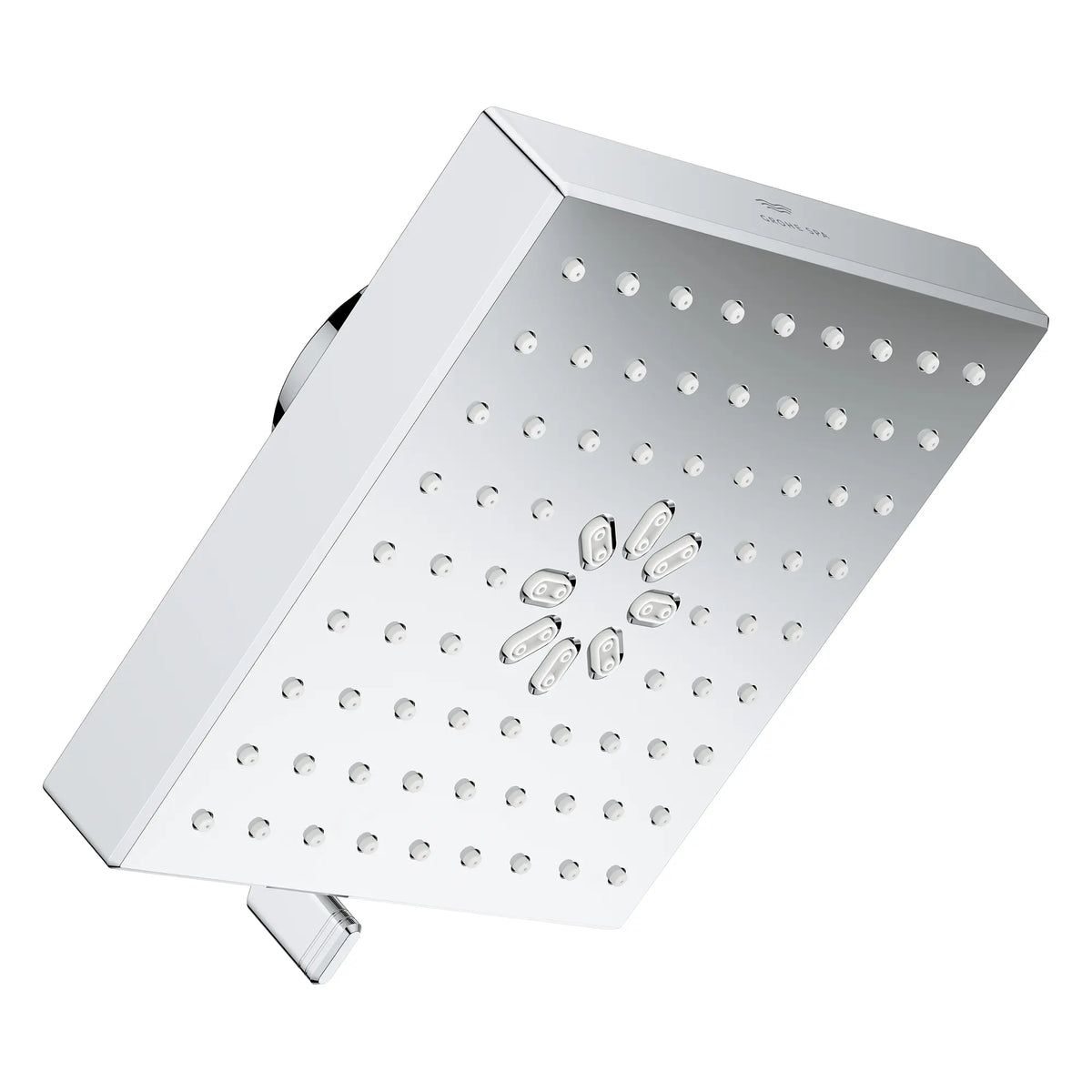 Rainshower Aqua Multi Spray 5 1/2" Square Showerhead with AquaBooster 2.5 GPM (9.5 L/min) // GROHE STARLIGHT CHROME // 276979_AquaBooster_SiloRight_1116720000_0001_October2025_0_CDNwebp.webp