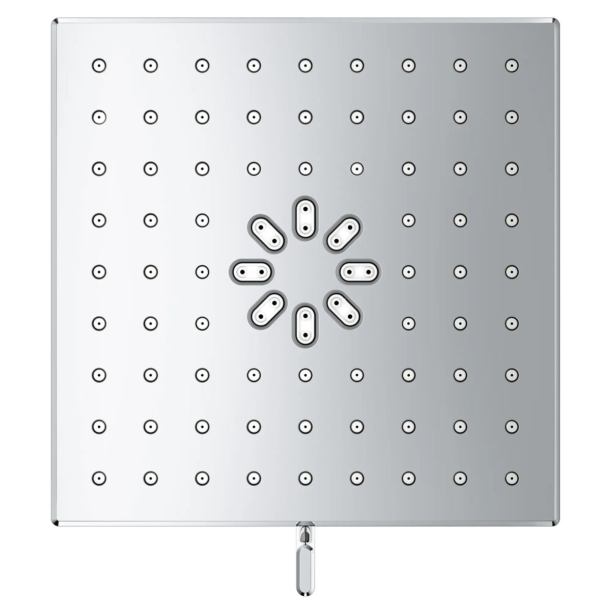 Rainshower Aqua Multi Spray 5 1/2" Square Showerhead with AquaBooster 2.5 GPM (9.5 L/min) // GROHE STARLIGHT CHROME // 277021_Aqua_Booster_SiloOther_1116730000_0001_October2025_0_CDNwebp.webp