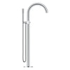 [1057720000] Atrio Private Collection 2-Handle Free Standing Tub Filler with Knob Handles, with 1.75 GPM Hand Shower - Hard Graphite