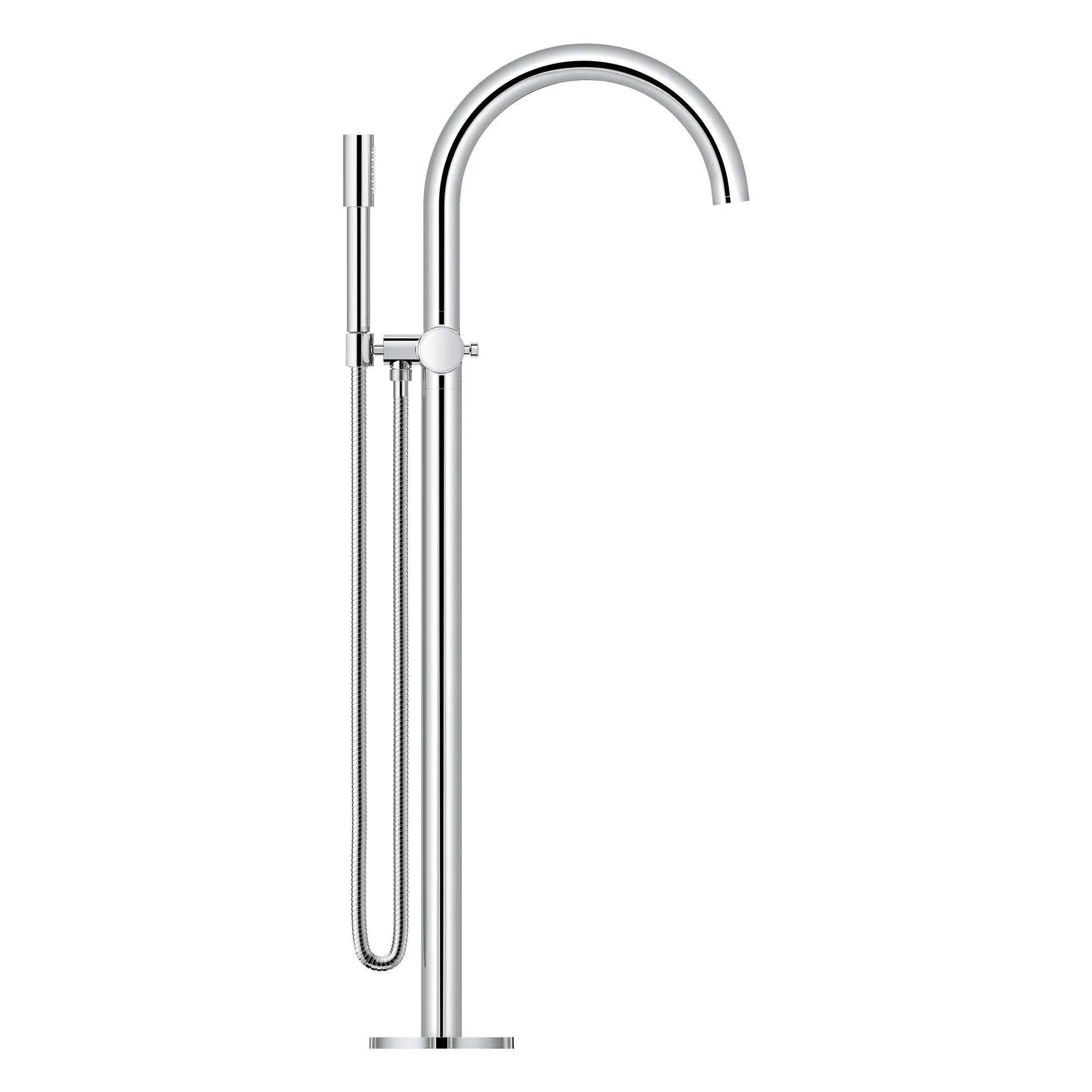 Atrio Private Collection 2-Handle Free Standing Tub Filler with Knob Handles, with 1.75 GPM Hand Shower // GROHE STARLIGHT CHROME // 277521_Atrio_PC_SiloSide_1057720000_0001_July2025_0_CDNwebp.webp