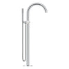 [1057720000] Atrio Private Collection 2-Handle Free Standing Tub Filler with Knob Handles, with 1.75 GPM Hand Shower - Hard Graphite