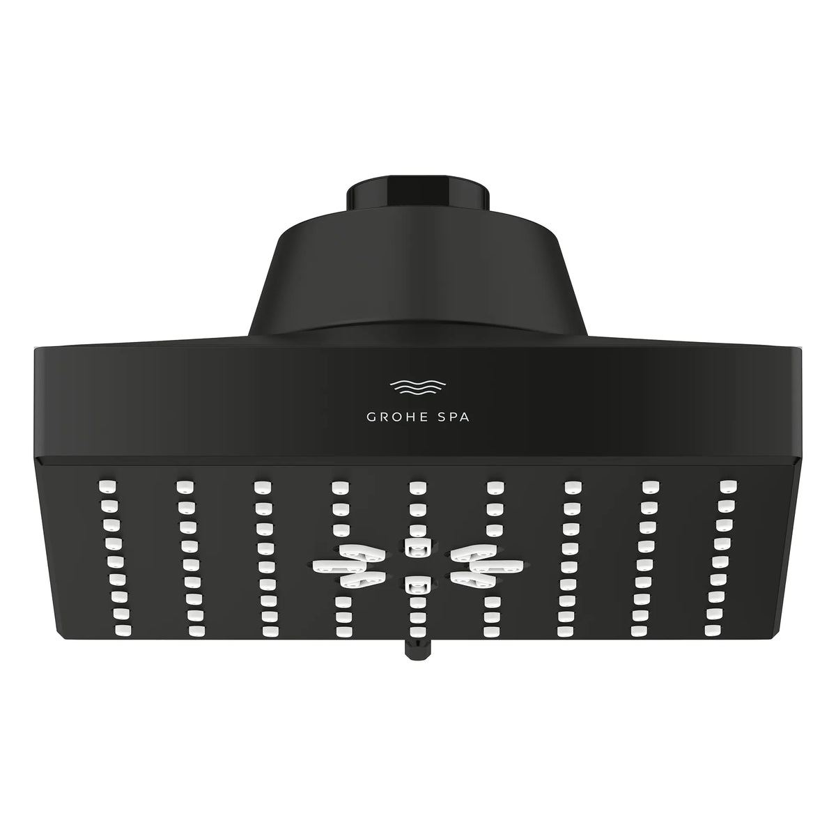 Rainshower Aqua Multi Spray 5 1/2" Square Showerhead with AquaBooster 2.5 GPM (9.5 L/min) // MATTE BLACK // 277738_Aqua_Booster_SiloFront_1116732430_0002_October2025_0_CDNwebp.webp