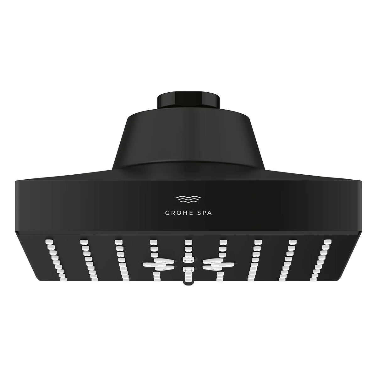 Rainshower Aqua Multi Spray 5 1/2" Square Showerhead with AquaBooster 2.5 GPM (9.5 L/min) // MATTE BLACK // 277739_Aqua_Booster_SiloFront_1116732430_0001_October2025_0_CDNwebp.webp