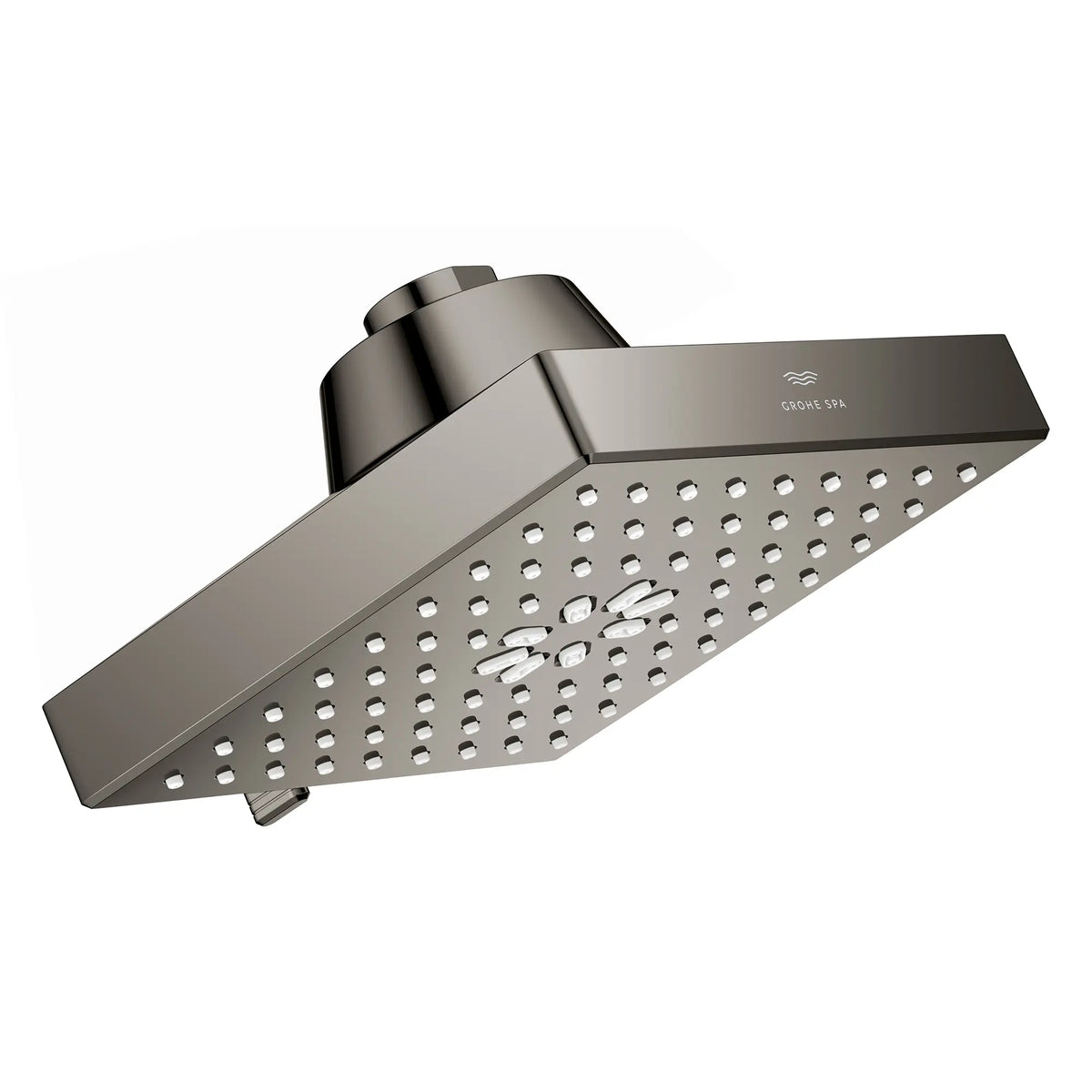Rainshower Aqua Multi Spray 5 1/2" Square Showerhead with AquaBooster 2.5 GPM (9.5 L/min) // HARD GRAPHITE // 277744_Aqua_Booster_SiloRight_111673A000_0001_October2025_0_CDNwebp.webp