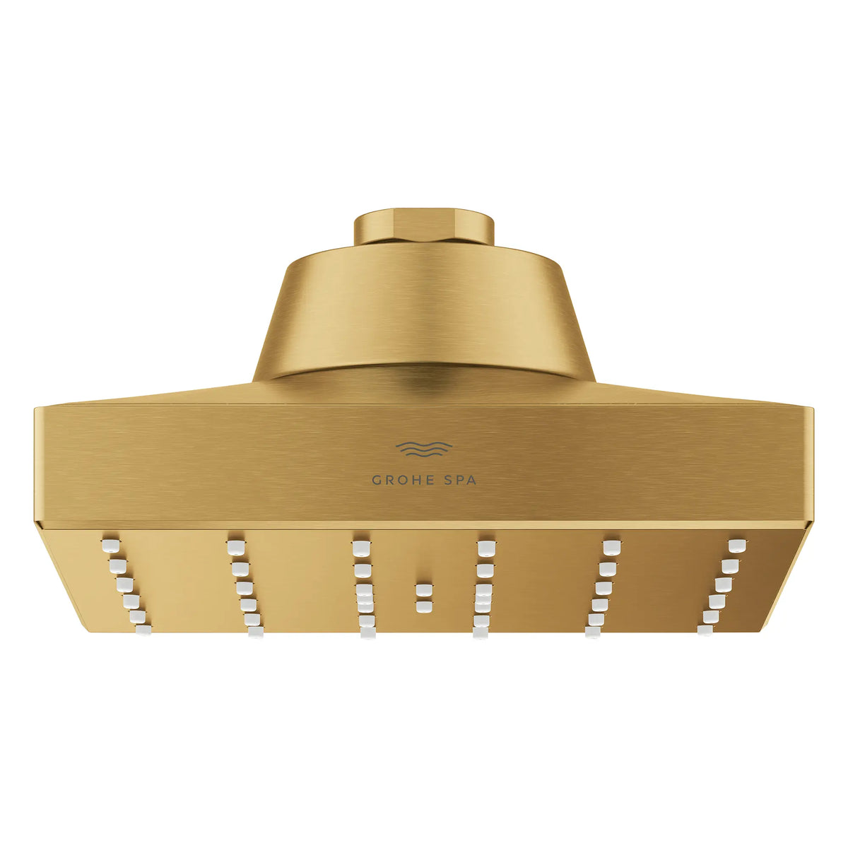 Rainshower Aqua Single Spray 5 1/2" Square Showerhead with AquaBooster 2.5 GPM (9.5 L/min) // BRUSHED COOL SUNRISE // 277772_Aqua_Booster_SiloFront_111668GN00_0001_October2025_0_CDNwebp.webp