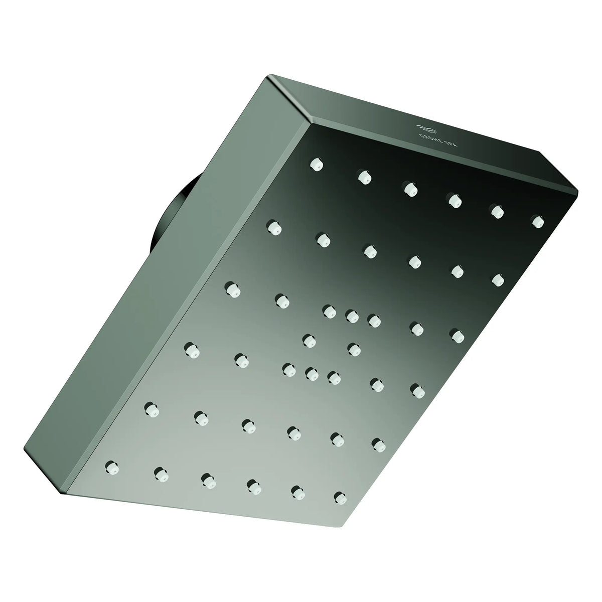 Rainshower Aqua Single Spray 5 1/2" Square Showerhead with AquaBooster 2.5 GPM (9.5 L/min) // HARD GRAPHITE // 277852_Aqua_Booster_SiloRight_111668A000_0001_October2025_0_CDNwebp.webp