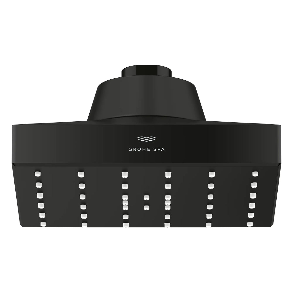 Rainshower Aqua Single Spray 5 1/2" Square Showerhead with AquaBooster 2.5 GPM (9.5 L/min) // MATTE BLACK // 277855_Aqua_Booster_SiloFront_1116682430_0002_October2025_0_CDNwebp.webp
