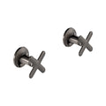 [106238A000] Listra Cross Handles for Bathroom Sink Faucet (Pair) - Brushed Cool Sunrise