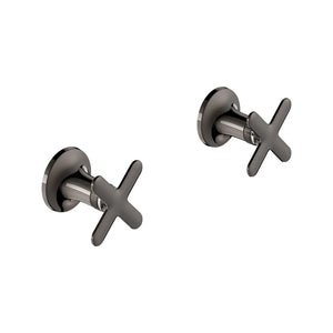 [106238A000] Listra Cross Handles for Bathroom Sink Faucet (Pair) - Brushed Cool Sunrise