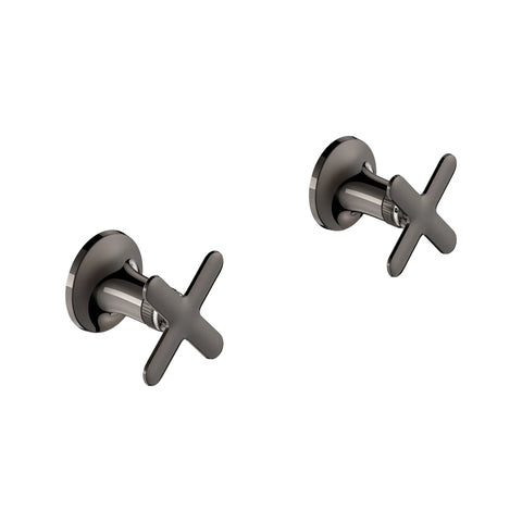 Listra Cross Handles for Bathroom Sink Faucet (Pair) - Hard Graphite