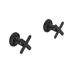 [1062382430] Listra Cross Handles for Bathroom Sink Faucet (Pair) - Brushed Cool Sunrise