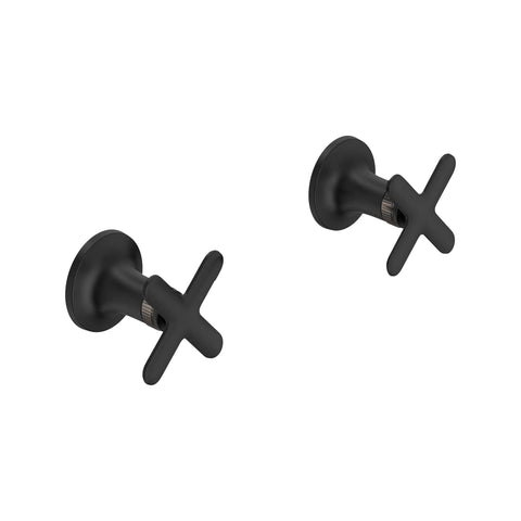 Listra Cross Handles for Bathroom Sink Faucet (Pair) - Matte Black