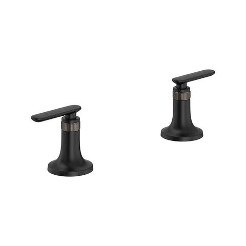 Listra Lever Handles for Bathroom Sink Faucet (Pair) - Matte Black