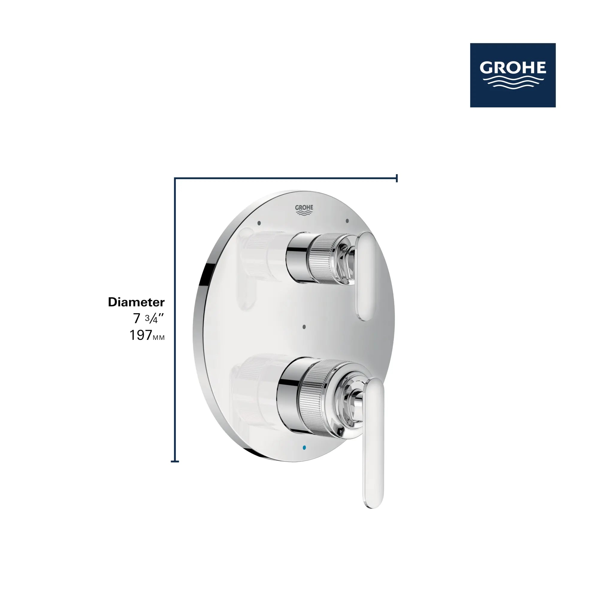 Listra 2-Handle Pressure Balance Valve Trim with 3-Way Diverter with Cartridge // GROHE STARLIGHT CHROME // 278718_Listra_Infographic_106235_0001_Nov2025_1_CDNwebp.webp