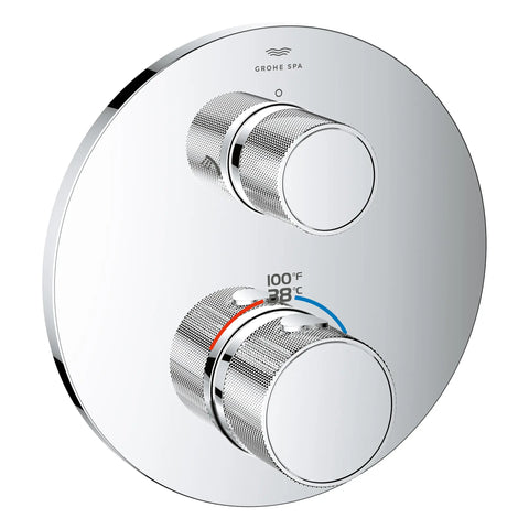 Atrio Private Collection Dual Function 2-Handle Thermostatic Valve Trim with Control Module with Knob Handles - GROHE StarLight Chrome