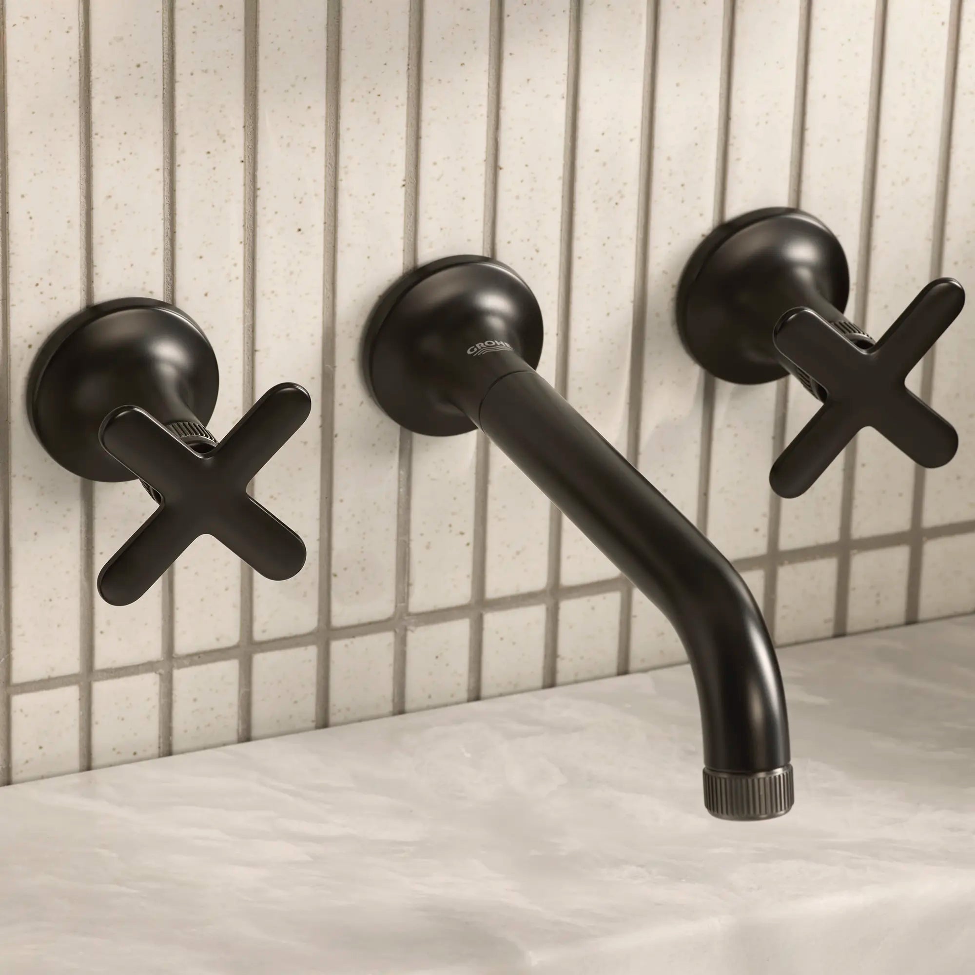 Listra Wall Mount Widespread Bathroom Faucet, 1.2gpm (4.5L/min) // MATTE BLACK // 278896_Listra_EnvironmentCloseUp_1062162430_1062382430_0003_November2025_0_CDNwebp.webp